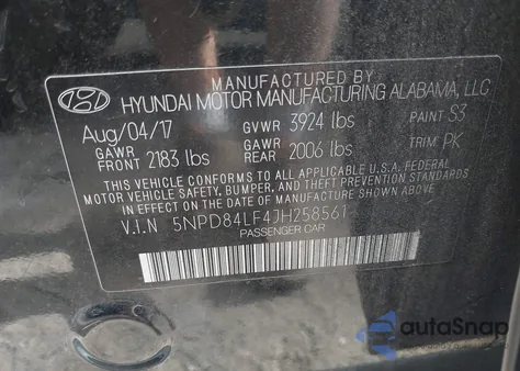 2018 Hyundai Elantra Sel from USA, damaged, VIN 5NPD84LF4JH258561